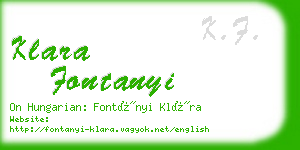 klara fontanyi business card